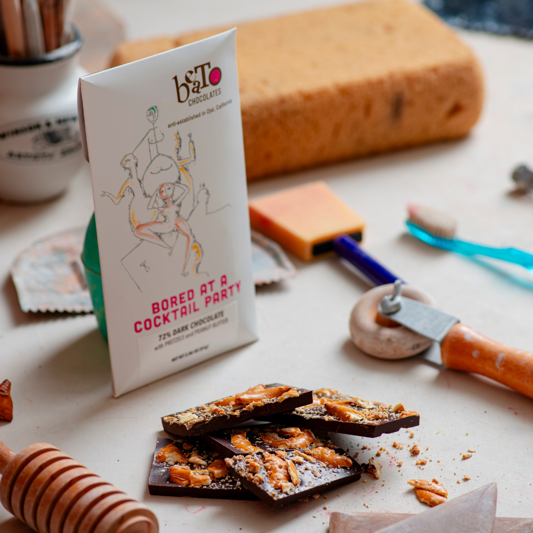 The perfect blend of sweet and savory with our artisan dark chocolate with pretzels and peanut butter.