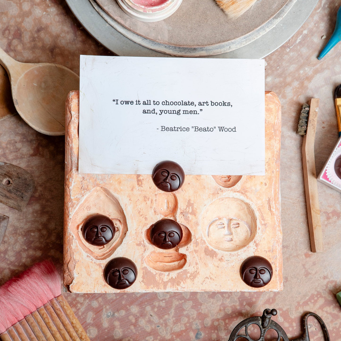 "Moon Face” chocolate sculpture (box of 12)